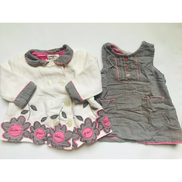 Girls Size 9M 6-9 Months Two Piece Message From The Heart Cream Jacket & Dress - Picture 1 of 9